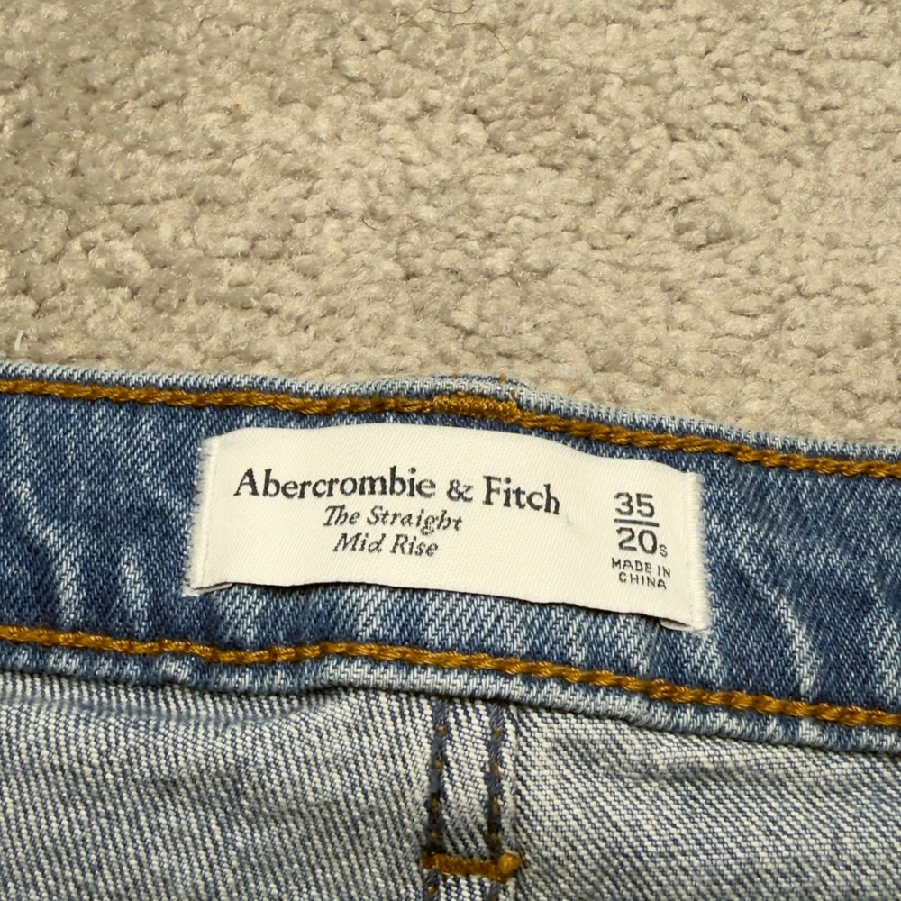 Abercrombie & Fitch The Straight Mid Rise Jeans Women's Size 35 / 20S Blue - Picture 4 of 15